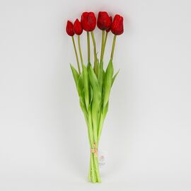 Букет латексных тюльпанов, 7 бутонов, красный, 48 см, изображение 4 ᐒ купить на  ❤ Like7km.com.ua