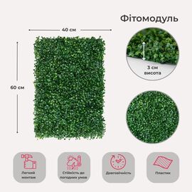 Фитомодуль искусственный "Самшит", 40*60 cм ᐒ купить на  ❤ Like7km.com.ua