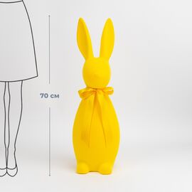 Фигурка флоковая "Пасхальный зайчик", желтая, 70 см ᐒ купить на  ❤ Like7km.com.ua