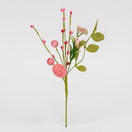 Пасхальная декоративная веточка "Розовая крашанка с ягодами", 26 см ᐒ купить на  ❤ Like7km.com.ua