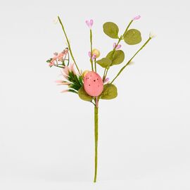 Пасхальная декоративная веточка "Розовая крашанка с ягодами", 26 см ᐒ купить на  ❤ Like7km.com.ua