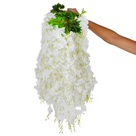 Искусственная свисающая ветвь "Глициния", белая, 110 см ᐒ купить на  ❤ Like7km.com.ua