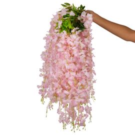 Искусственная свисающая ветвь "Глициния", розовая, 110 см ᐒ купить на  ❤ Like7km.com.ua