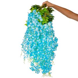 Искусственная свисающая ветвь "Глициния", голубая, 110 см ᐒ купить на  ❤ Like7km.com.ua