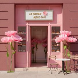 Большие ростовые декоративные цветы на стойке, розовые, 165 см, изображение 5 ᐒ купить на  ❤ Like7km.com.ua