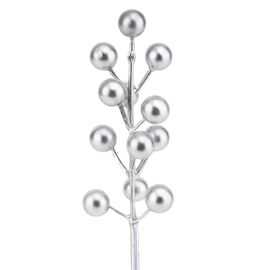 Искусственная ветка "Серебряные ягодки", 21 см 4SEASONS, изображение 2 ᐒ купить на  ❤ Like7km.com.ua