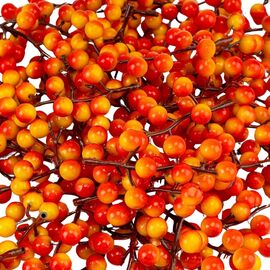 Искусственная веточка с ягодами "Золотая осень", оранжевая, 9 см, изображение 2 ᐒ купить на  ❤ Like7km.com.ua