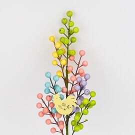 Пасхальная декоративная веточка "Разноцветные ягодки с курочкой", 51 см, изображение 2 ᐒ купить на  ❤ Like7km.com.ua