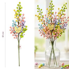 Пасхальная декоративная веточка "Разноцветные ягодки с курочкой", 51 см, изображение 4 ᐒ купить на  ❤ Like7km.com.ua