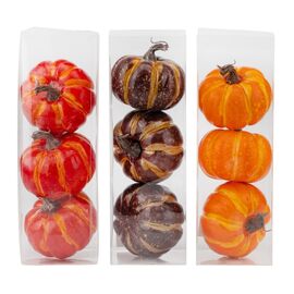 Набор декоративных тыковок "Теплые краски", 3 шт, 10,5 см, изображение 2 ᐒ купить на  ❤ Like7km.com.ua