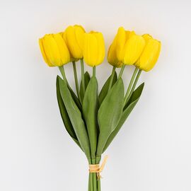 Букет тюльпанов с эффектом живого прикосновения, 9 бутонов, желтый, 45 см, изображение 2 ᐒ купить на  ❤ Like7km.com.ua