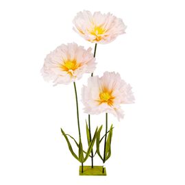 Большие ростовые декоративные цветы на стойке, бело-желтые, 165 см, изображение 2 ᐒ купить на  ❤ Like7km.com.ua