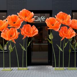 Большие ростовые декоративные цветы на стойке, красные, 165 см, изображение 5 ᐒ купить на  ❤ Like7km.com.ua