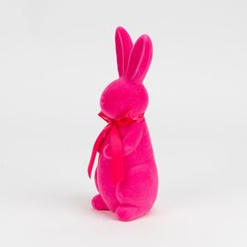 Фигурка флоковая "Пасхальный зайчик", розовая, 23 см, изображение 2 ᐒ купить на  ❤ Like7km.com.ua