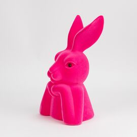 Фигурка флоковая "Пасхальный зайчик", розовая, 40 см, изображение 2 ᐒ купить на  ❤ Like7km.com.ua