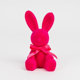 Фигурка флоковая "Пасхальный зайчик", темно-розовая, 15 см, изображение 3 ᐒ купить на  ❤ Like7km.com.ua