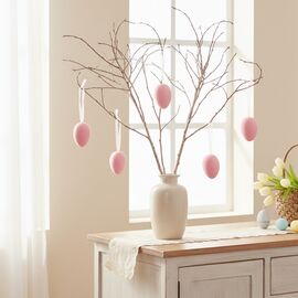 Набор из 5 подвесных флоковых крашанок, розовый, 7 см, изображение 4 ᐒ купить на  ❤ Like7km.com.ua