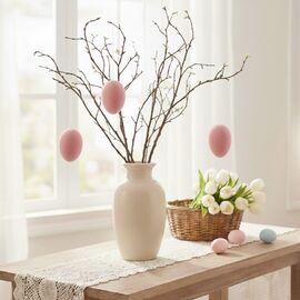 Набор из 3 подвесных флоковых крашанок, розовый, 9,5 см, изображение 4 ᐒ купить на  ❤ Like7km.com.ua