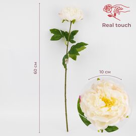 Искусственный пион с эффектом живого прикосновения, белый, 60 см, изображение 4 ᐒ купить на  ❤ Like7km.com.ua