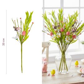 Пасхальная декоративная веточка "Птичка и крашанка", 33 см, изображение 3 ᐒ купить на  ❤ Like7km.com.ua