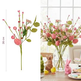 Пасхальная декоративная веточка "Розовая крашанка с ягодами", 26 см, изображение 3 ᐒ купить на  ❤ Like7km.com.ua