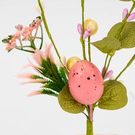 Пасхальная декоративная веточка "Розовая крашанка с ягодами", 26 см, изображение 2 ᐒ купить на  ❤ Like7km.com.ua