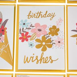 Серия открыток "Цветочное настроение" белые с золотым, изображение 2 ᐒ купить на  ❤ Like7km.com.ua