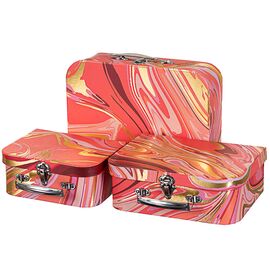 Набор с 3 коробок "Чемодан" красный ᐒ купить на  ❤ Like7km.com.ua