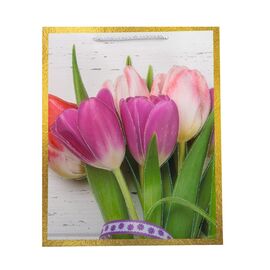 Подарочный пакет "Тюльпаны", 26*32 см, изображение 4 ᐒ купить на  ❤ Like7km.com.ua