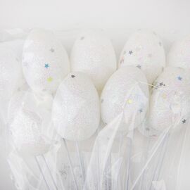 Пасхальные яйца на палочках "Блестки", 9 шт, изображение 2 ᐒ купить на  ❤ Like7km.com.ua