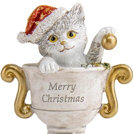 Статуэтка "Новогодний котик", изображение 2 ᐒ купить на  ❤ Like7km.com.ua