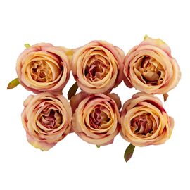 Головка розы, бежево-розовая, 9 см, изображение 2 ᐒ купить на  ❤ Like7km.com.ua