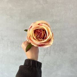 Головка розы, бежево-розовая, 9 см, изображение 5 ᐒ купить на  ❤ Like7km.com.ua