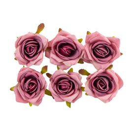 Головка розы, темно-розовая, 6 см, изображение 2 ᐒ купить на  ❤ Like7km.com.ua