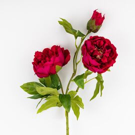 Искусственный пион с 3 бутонами с эффектом живого прикосновения, розовый, 80 см, изображение 2 ᐒ купить на  ❤ Like7km.com.ua