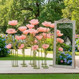 Большие ростовые декоративные цветы на стойке, пудровые, 125 см, изображение 5 ᐒ купить на  ❤ Like7km.com.ua