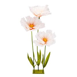 Большие ростовые декоративные цветы на стойке, бело-оранжевые, 165 см, изображение 2 ᐒ купить на  ❤ Like7km.com.ua