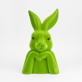 Фигурка флоковая "Пасхальный зайчик", зеленая, 40 см, изображение 3 ᐒ купить на  ❤ Like7km.com.ua