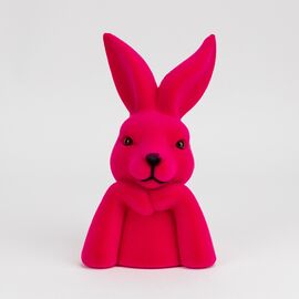 Фигурка флоковая "Пасхальный зайчик", темно-розовая, 25 см, изображение 3 ᐒ купить на  ❤ Like7km.com.ua