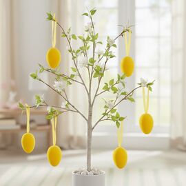 Набор из 6 подвесных флоковых крашанок, желтый, 6 см, изображение 2 ᐒ купить на  ❤ Like7km.com.ua