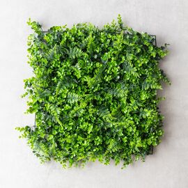 Фитомодуль искусственный "Самшит и папоротник", 50*50 cм, изображение 2 ᐒ купить на  ❤ Like7km.com.ua