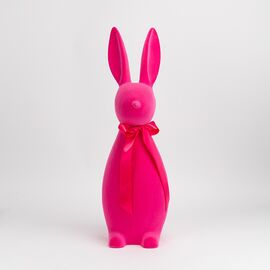 Фигурка флоковая "Пасхальный зайчик", розовая, 70 см, изображение 3 ᐒ купить на  ❤ Like7km.com.ua