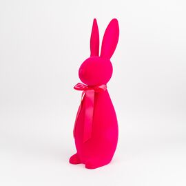Фигурка флоковая "Пасхальный зайчик", темно-розовая, 70 см, изображение 2 ᐒ купить на  ❤ Like7km.com.ua