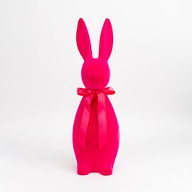 Фигурка флоковая "Пасхальный зайчик", темно-розовая, 70 см, изображение 3 ᐒ купить на  ❤ Like7km.com.ua