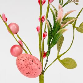 Пасхальная декоративная веточка "Розовая крашанка с ягодами", 26 см, изображение 2 ᐒ купить на  ❤ Like7km.com.ua