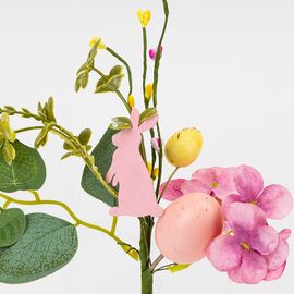 Пасхальная декоративная веточка "Пасхальный кролик с крашанками", 24 см, изображение 2 ᐒ купить на  ❤ Like7km.com.ua