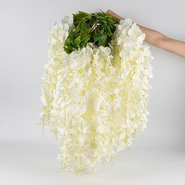 Искусственная свисающая ветвь "Глициния", белая, 110 см, изображение 3 ᐒ купить на  ❤ Like7km.com.ua