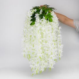 Набор из 12 свисающих веток "Глициния белая", 103 см, изображение 5 ᐒ купить на  ❤ Like7km.com.ua