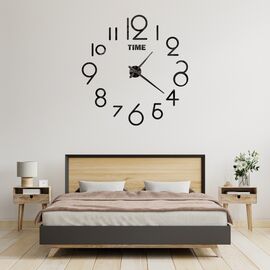 3Д часы настенные, черные, изображение 2 ᐒ купить на  ❤ Like7km.com.ua