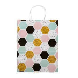 Подарочный пакет "Золотые фигуры", 18,5*25,5 см, изображение 2 ᐒ купить на  ❤ Like7km.com.ua